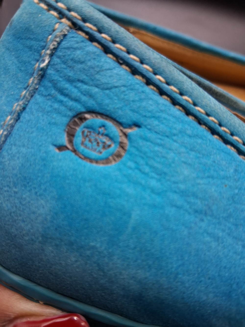 Born Turquoise Leather Loafers with Bamboo-Style Bit - Picture 9 of 12